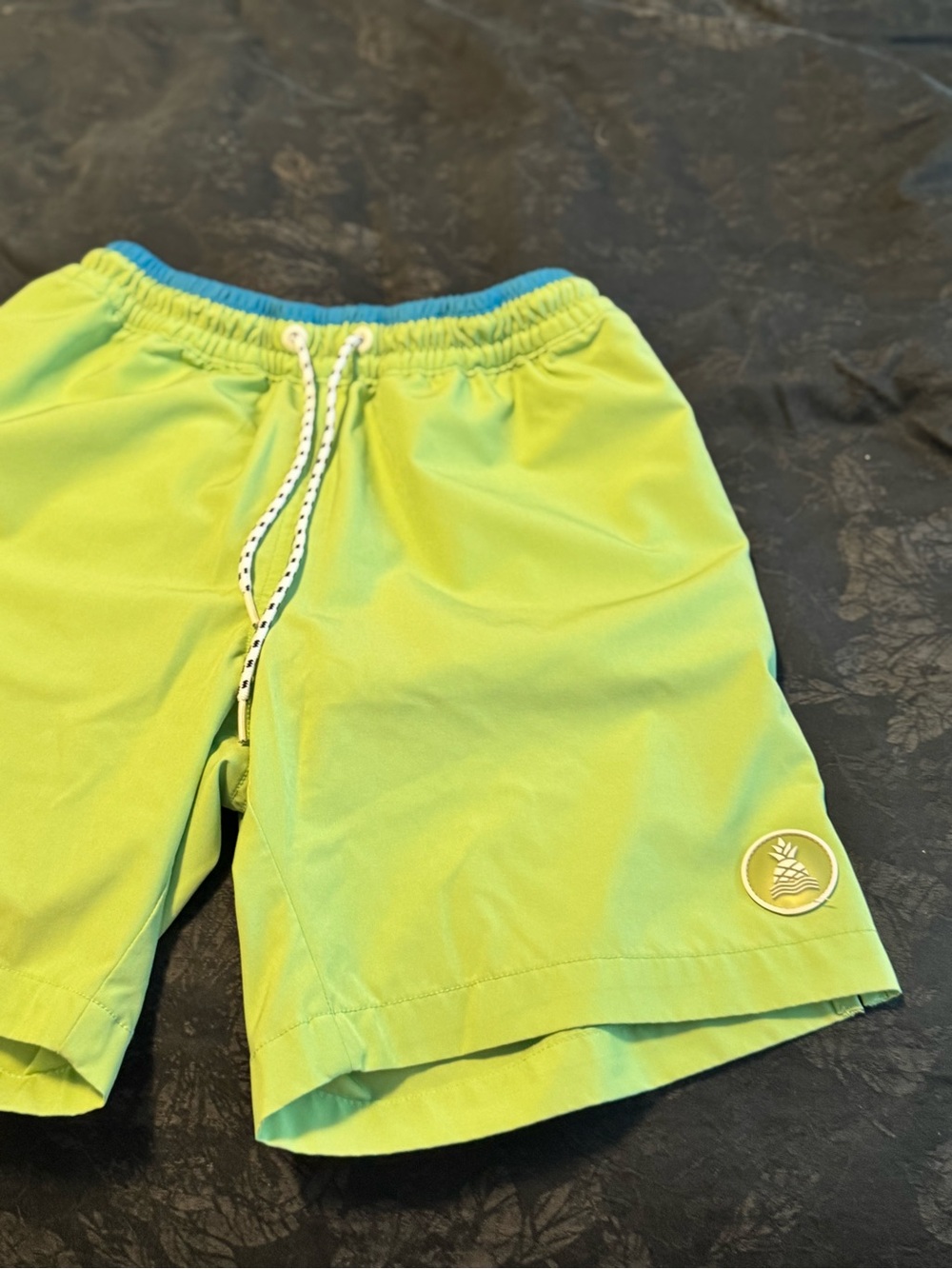 chubbies Lime Green Swim Trunks with Contrast Waistband - 7in